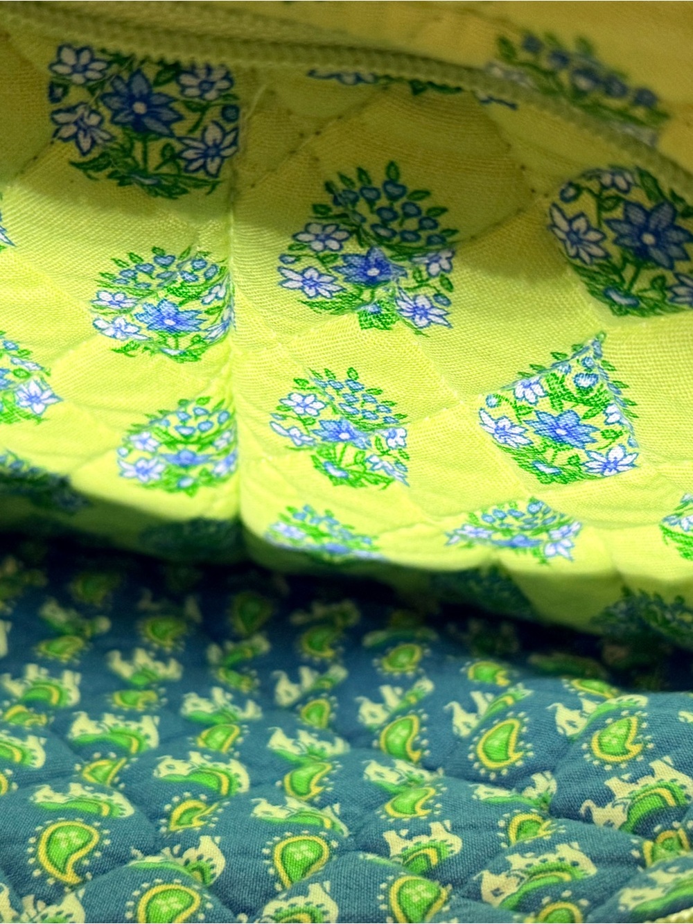 Vintage Vera Bradley Tote Bag Citrus Elephants Lime Green Y2K - Picture 8 of 11